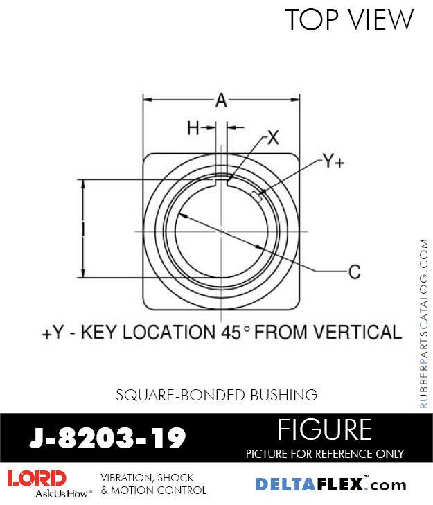 J820319 LORD Square Bonded Rubber Bushing