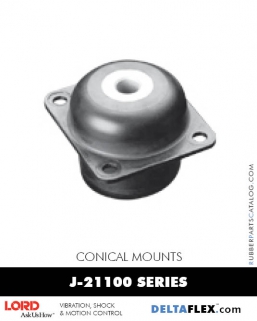 RubberPartsCatalog.com DeltaFlex LORD Corporation Conical Mounts J-21100 Series Rubber-Parts-Catalog-Delta-Flex-LORD-Conical-Mounts-J-21100-Series