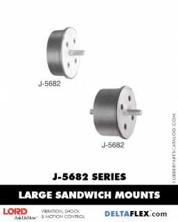 LORD Large Rubber Sandwich Mounts - J-5682 Series Rubber-Parts-Catalog-Delta-Flex-LORD-Flex-Bolt-LARGE-Sandwich-Mounts-J-5682-SERIES