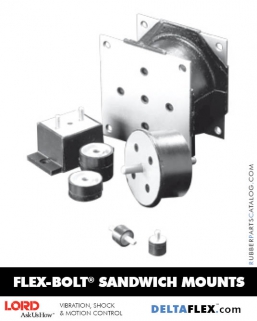 LORD Rubber Sandwich Mounts - FLEX-BOLT™ Rubber Isolatrors Rubber-Parts-Catalog-Delta-Flex-LORD-Flex-Bolt-Sandwichl-Mounts