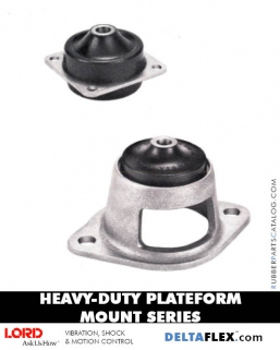 LORD Heavy-Duty Rubber Plateform Mount Series Heavy-Duty Plateform Mount - Holder, Square, LORD Corporation, Vibration, Shock, Motion Control, Vibration Mounts, Vibration Isolators