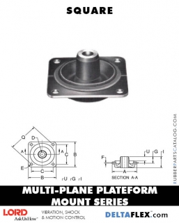 LORD Multiplane Mount Series | Square LORD Rubber Multiplane Plateform Mount Series | Square