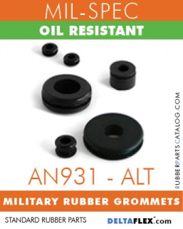 AN931 (ALT) MILITARY GROMMETS | OIL RESISTANT MIL-SPEC RUBBER GROMMET AN931 (ALT) MILITARY GROMMETS | OIL RESISTANT MIL-SPEC RUBBER GROMMET