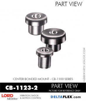 RubberPartsCatalog.com - LORD Corporation Center Bonded Mount CB-1123-2 Rubber-Parts-Catalog-Delta-Flex-LORD-Corporation-Vibration-Control-Center-Bonded-Mounts-CB-1123-2