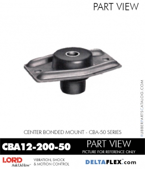 RubberPartsCatalog.com - LORD Corporation Center Bonded Mount CBA12-200-50 Rubber-Parts-Catalog-Delta-Flex-LORD-Corporation-Vibration-Control-Center-Bonded-Mounts-CBA12-200-50