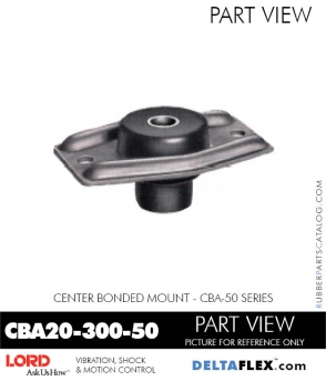 RubberPartsCatalog.com - LORD Corporation Center Bonded Mount CBA20-300-50 Rubber-Parts-Catalog-Delta-Flex-LORD-Corporation-Vibration-Control-Center-Bonded-Mounts-CBA20-300-50