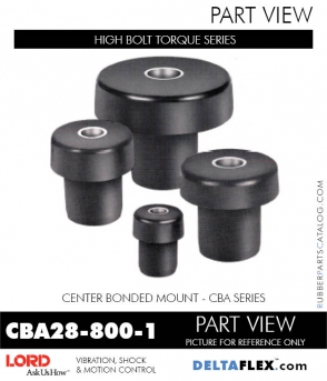 RubberPartsCatalog.com - LORD Corporation Center Bonded Mount CBA28-800-1 Rubber-Parts-Catalog-Delta-Flex-LORD-Corporation-Vibration-Control-Center-Bonded-Mounts-CBA28-800-1