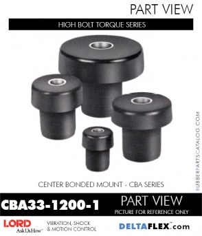 RubberPartsCatalog.com - LORD Corporation Center Bonded Mount CBA33-1200-1 Rubber-Parts-Catalog-Delta-Flex-LORD-Corporation-Vibration-Control-Center-Bonded-Mounts-CBA33-1200-1
