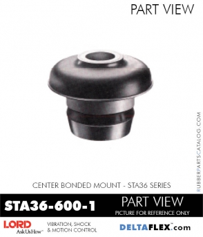RubberPartsCatalog.com - LORD Corporation Center Bonded Mount STA36-600-1 Rubber-Parts-Catalog-Delta-Flex-LORD-Corporation-Vibration-Control-Center-Bonded-Mounts-STA36-600-1