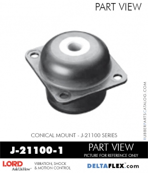 RubberPartsCatalog.com - LORD Corporation Conical Mount J-21100-1 Rubber-Parts-Catalog-Delta-Flex-LORD-Corporation-Conical-Mount-J-21100-1