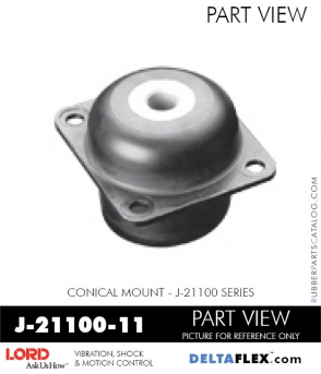 RubberPartsCatalog.com - LORD Corporation Conical Mount J-21100-11 Rubber-Parts-Catalog-Delta-Flex-LORD-Corporation-Conical-Mount-J-21100-11