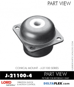 RubberPartsCatalog.com - LORD Corporation Conical Mount J-21100-4 Rubber-Parts-Catalog-Delta-Flex-LORD-Corporation-Conical-Mount-J-21100-4