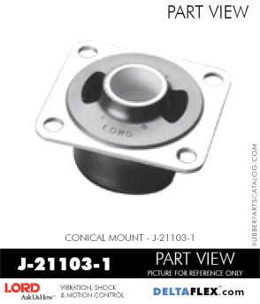 RubberPartsCatalog.com - LORD Corporation Conical Mount J-211003-1 Rubber-Parts-Catalog-Delta-Flex-LORD-Corporation-Conical-Mount-J-211003-1