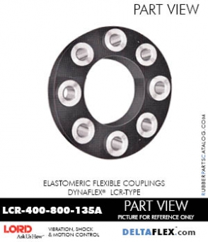 RubberPartsCatalog.com DeltaFlex-LORD Corporation DYNAFLEX Coupling LCR-Type LCR-400-800-135A Rubber-Parts-Catalog-Delta-Flex-LORD-DYNAFLEX-Coupling-LCR-Type-LCR-400-800-135A