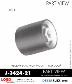 Rubber-Parts-Catalog-Delta-Flex-LORD-Flex-Bolt-Medium-Sandwich-Mounts-Femal-Female-J-3424-21