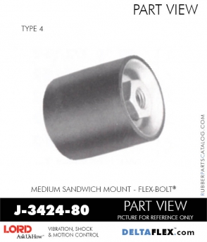 Rubber-Parts-Catalog-Delta-Flex-LORD-Flex-Bolt-Medium-Sandwich-Mounts-Femal-Female-J-3424-80