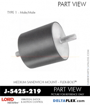 Rubber-Parts-Catalog-Delta-Flex-LORD-Flex-Bolt-Medium-Sandwich-Mounts-Male-Male-J-5425-219