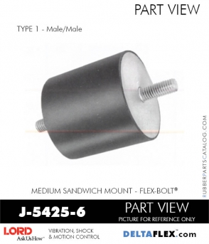 Rubber-Parts-Catalog-Delta-Flex-LORD-Flex-Bolt-Medium-Sandwich-Mounts-Male-Male-J-5425-6