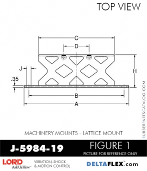 RubberPartsCatalog.com - LORD Corporation Machinery Mount J-5984-19 RUBBER-PARTS-CATALOG-DELTA-FLEX-LORD-CORPORATION-VIBRATION-ISOLATER-Machinery-Mounts-LATTICE-MOUNT-J-5984-19