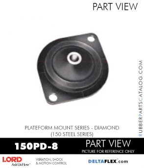 RubberPartsCatalog.com - LORD Corporation Plateform Mount 150PD-8 RUBBER-PARTS-CATALOG-DELTAFLEX-Vibration-Isolator-LORD-Corporation-PLATEFORM-MOUNT-SERIES-DIAMOND-150PD-8