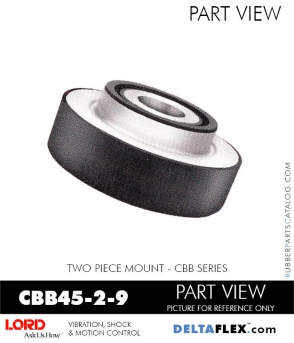 RubberPartsCatalog.com - LORD Corporation Two Piece Mount CBB45-2-9 Rubber-Parts-Catalog-Delta-Flex-LORD-Corporation-two-piece-mounts-CBB-CBC-CBB45-2-9