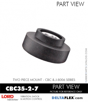 RubberPartsCatalog.com - LORD Corporation Two Piece Mount CBC35-2-7 Rubber-Parts-Catalog-Delta-Flex-LORD-Corporation-two-piece-mounts-CBB-CBC-CBC35-2-7