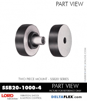 RubberPartsCatalog.com - LORD Corporation Two Piece Mount SSB20-1000-4 Rubber-Parts-Catalog-Delta-Flex-LORD-Corporation-Two-Piece-Mount-SSB20-1000-4