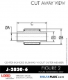 RubberPartsCatalog.com - LORD Corporation Center-Boned Bushing J-3830-6 Rubber-Parts-Catalog-Delta-Flex-LORD-Bushings-Center-Bonded-Bushings-J-3830-6