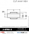RubberPartsCatalog.com - LORD Corporation Center-Boned Bushing J-4705-2 Rubber-Parts-Catalog-Delta-Flex-LORD-Bushings-Center-Bonded-Bushings-J-4705-2