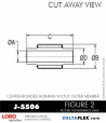 RubberPartsCatalog.com - LORD Corporation Center-Boned Bushing J-5506 Rubber-Parts-Catalog-Delta-Flex-LORD-Bushings-Center-Bonded-Bushings-J-5506