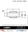 RubberPartsCatalog.com - LORD Corporation Center-Boned Bushing J-5971 Rubber-Parts-Catalog-Delta-Flex-LORD-Bushings-Center-Bonded-Bushings-J-5971