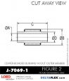 RubberPartsCatalog.com - LORD Corporation Center-Boned Bushing J-7069-1 Rubber-Parts-Catalog-Delta-Flex-LORD-Bushings-Center-Bonded-Bushings-J-7069-1