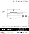 RubberPartsCatalog.com - LORD Corporation Center-Boned Bushing J-7121-63 Rubber-Parts-Catalog-Delta-Flex-LORD-Bushings-Center-Bonded-Bushings-RubberPartsCatalog.com - LORD Corporation Center-Boned Bushing J-7121-63