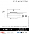 RubberPartsCatalog.com - LORD Corporation Center-Boned Bushing J-7231-1 Rubber-Parts-Catalog-Delta-Flex-LORD-Bushings-Center-Bonded-Bushings-J-7231-1
