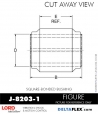 RubberPartsCatalog.com - LORD Corporation Square-Bonded Bushing J-8203-1 Rubber-Parts-Catalog-Delta-Flex-LORD-Bushings-Square-Bonded-Bushings-J-8203-1