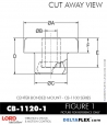 RubberPartsCatalog.com - LORD Corporation Center Bonded Mount CB-1120-1 Rubber-Parts-Catalog-Delta-Flex-LORD-Corporation-Vibration-Control-Center-Bonded-Mounts-CB-1120-1