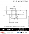 RubberPartsCatalog.com - LORD Corporation Center Bonded Mount CB-1120-3 Rubber-Parts-Catalog-Delta-Flex-LORD-Corporation-Vibration-Control-Center-Bonded-Mounts-CB-1120-3