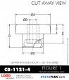 RubberPartsCatalog.com - LORD Corporation Center Bonded Mount CB-1121-4 Rubber-Parts-Catalog-Delta-Flex-LORD-Corporation-Vibration-Control-Center-Bonded-Mounts-CB-1121-4