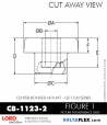 RubberPartsCatalog.com - LORD Corporation Center Bonded Mount CB-1123-2 Rubber-Parts-Catalog-Delta-Flex-LORD-Corporation-Vibration-Control-Center-Bonded-Mounts-CB-1123-2