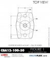 RubberPartsCatalog.com - LORD Corporation Center Bonded Mount CBA-12-100-50 Rubber-Parts-Catalog-Delta-Flex-LORD-Corporation-Vibration-Control-Center-Bonded-Mounts-CBA-12-100-50
