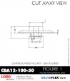 RubberPartsCatalog.com - LORD Corporation Center Bonded Mount CBA-12-100-50 Rubber-Parts-Catalog-Delta-Flex-LORD-Corporation-Vibration-Control-Center-Bonded-Mounts-CBA-12-100-50