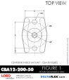 RubberPartsCatalog.com - LORD Corporation Center Bonded Mount CBA12-200-50 Rubber-Parts-Catalog-Delta-Flex-LORD-Corporation-Vibration-Control-Center-Bonded-Mounts-CBA12-200-50