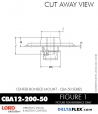 RubberPartsCatalog.com - LORD Corporation Center Bonded Mount CBA12-200-50 Rubber-Parts-Catalog-Delta-Flex-LORD-Corporation-Vibration-Control-Center-Bonded-Mounts-CBA12-200-50