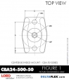 RubberPartsCatalog.com - LORD Corporation Center Bonded Mount CBA24-500-50 Rubber-Parts-Catalog-Delta-Flex-LORD-Corporation-Vibration-Control-Center-Bonded-Mounts-CBA24-500-50