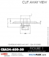 RubberPartsCatalog.com - LORD Corporation Center Bonded Mount CBA24-650-50 Rubber-Parts-Catalog-Delta-Flex-LORD-Corporation-Vibration-Control-Center-Bonded-Mounts-CBA24-650-50