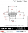 RubberPartsCatalog.com - LORD Corporation Center Bonded Mount STA30-300-1 Rubber-Parts-Catalog-Delta-Flex-LORD-Corporation-Vibration-Control-Center-Bonded-Mounts-STA30-300-1