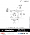 RubberPartsCatalog.com - LORD Corporation Conical Mount J-21100-10 Rubber-Parts-Catalog-Delta-Flex-LORD-Corporation-Conical-Mount-J-21100-10