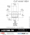 RubberPartsCatalog.com - LORD Corporation Conical Mount J-21100-10 Rubber-Parts-Catalog-Delta-Flex-LORD-Corporation-Conical-Mount-J-21100-10