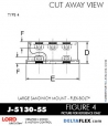 RubberPartsCatalog.com - LORD Corporation Flex-Bolt Sandwich Mounts - J-5130-55 Rubber-Parts-Catalog-Delta-Flex-LORD-Flex-Bolt-Large-Sandwich-Mounts-J-5130-55