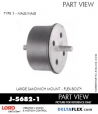 RubberPartsCatalog.com - LORD Corporation Flex-Bolt Sandwich Mounts - J-5682-1 Rubber-Parts-Catalog-Delta-Flex-LORD-Flex-Bolt-Large-Sandwich-Mounts-J-5682-1